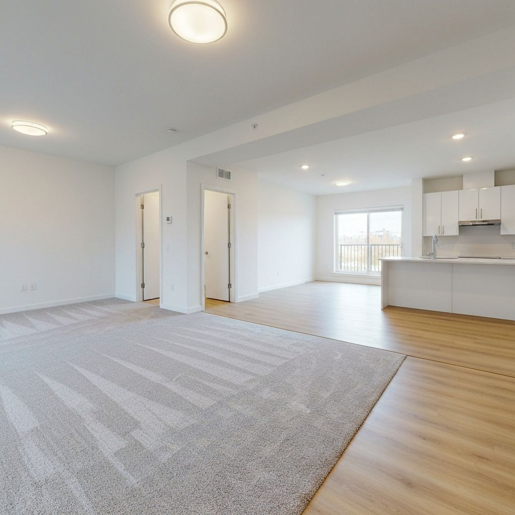 Empty, immaculately clean apartment ready for end-of-lease inspection